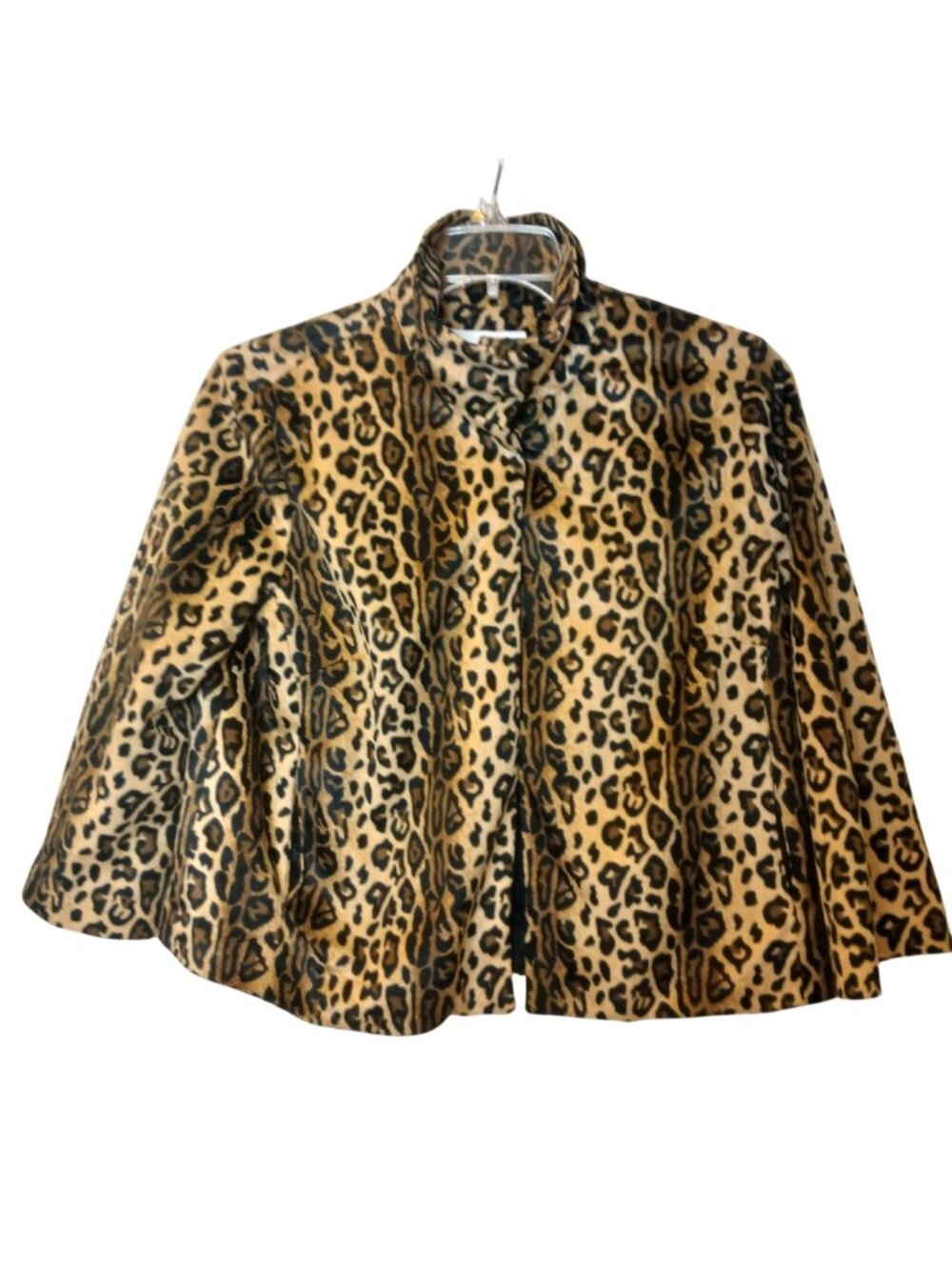 VTG Jaclyn Smith Leopard Print Jacket M Polyester Lined 3 Snap Open Front #L-51 - Picture 9 of 9